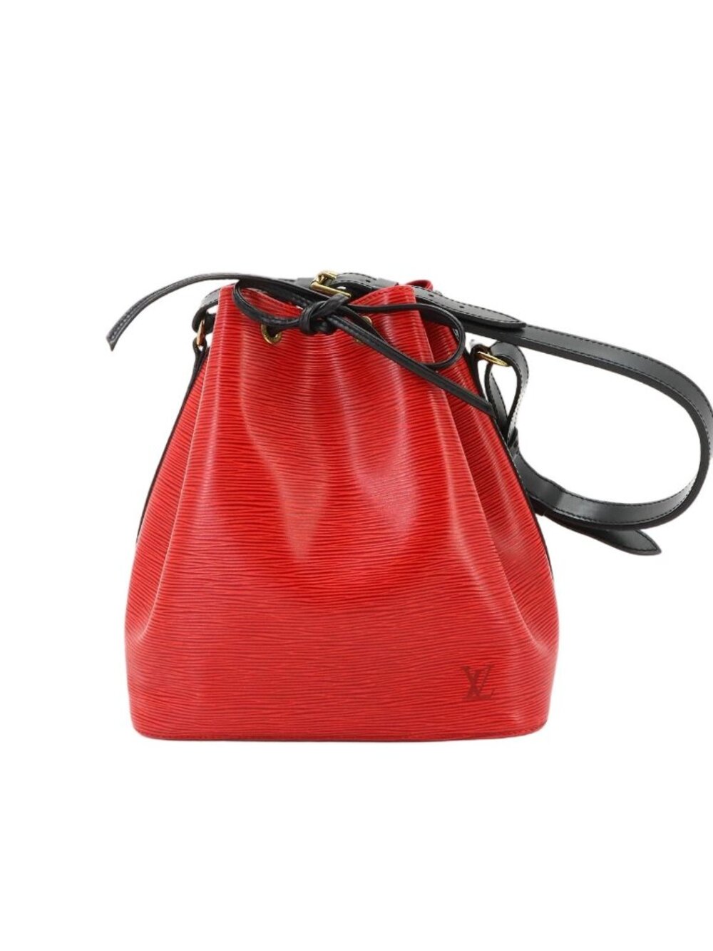 Louis Vuitton Epi Petit Noe Shoulder Bag Leather Castilian Red Noir